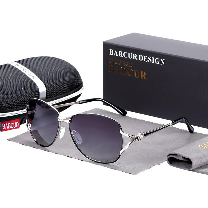 Elegant Women Gradient Luxury Polarized Sunglasses Luxury Round Eyewear With Metal High Quality Frame lunette de soile