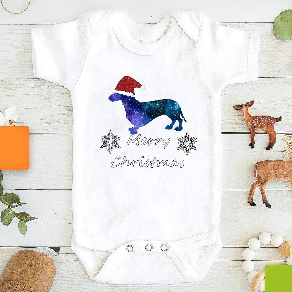 Baby Girl / boy Clothes Cute Dog Christmas Print One-Pieces Bodysuit for Newborns Design