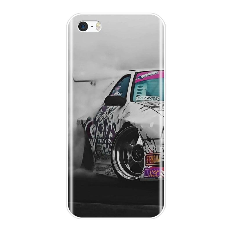 Cute Clear Flexible Silicone Auto Boys Design Back Cover For iPhone 5 S 5C 5S SE Car Sports Car Cool Men Fashion Silicone Soft Phone Case For iPhone 4 S 4S Case