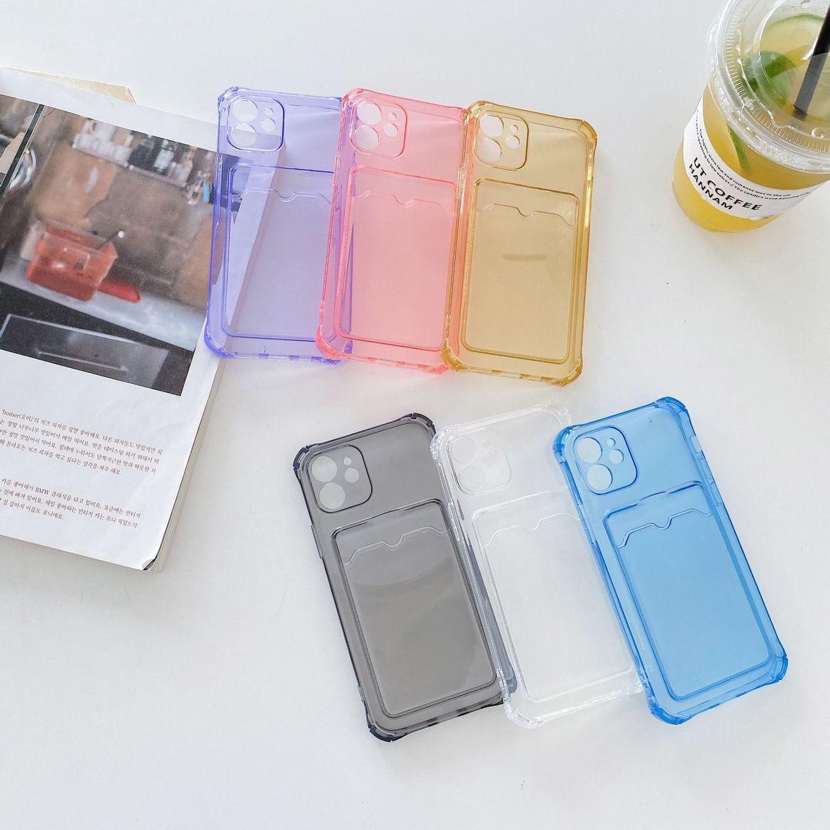 Transparent Wallet Case For iPhone 14 13 12 Pro Max Mini Shockproof Cover with Card Slots Pockets Slim Fit Thin Protective Soft Shock-Absorbing Lightweight Wallet Case