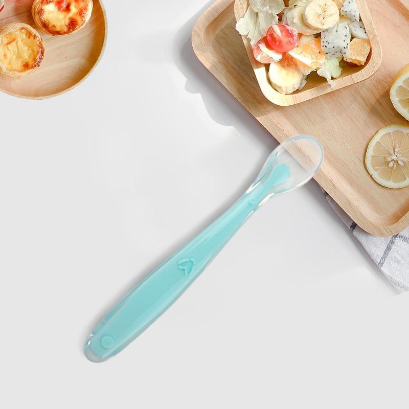 Baby Soft Silicone Spoon Color Temperature Sensing Spoon Children Food For Baby Boys Or Girls Feeding Tools