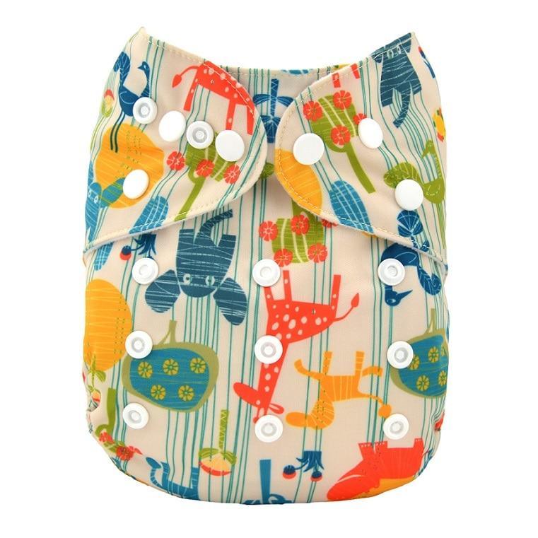 Baby One Size Fits All Reusable Baby Cloth Diaper with Microfiber Insert Diaper For Baby Boys and Baby Girls In Modern New Printed Design