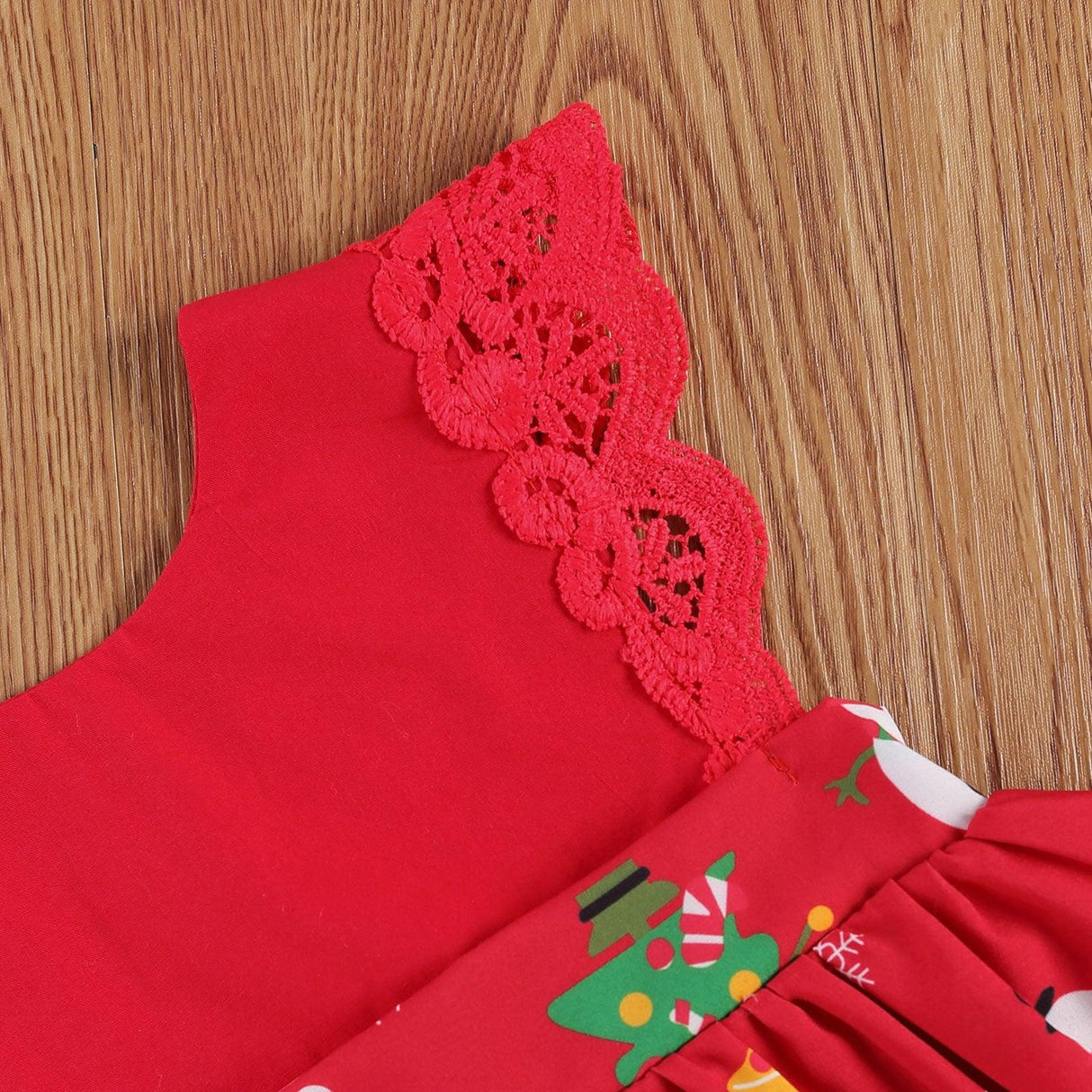 Baby Girls Bodysuits Dress Lace Ruffles Short Sleeve Cartoon Print Jumpsuits Headband