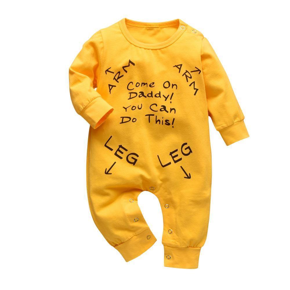 Newborn Baby Rompers Pajama Cotton Cute Letter I Love Daddy and Mummy Long Sleeve rompers Clothes For Baby Kids