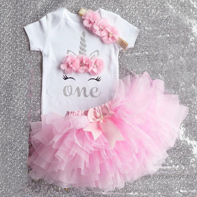 New 1st Birthday Tutu Baby Infant Christening Cake Dresses for Party Kids 1 Year Baby Girl For Birthday Party