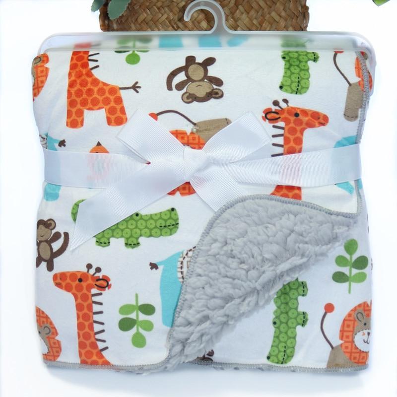 Baby Blankets New Layer Coral Fleece Infant Swaddle Wrap Owl Printed Newborn Baby Bedding Blanket
