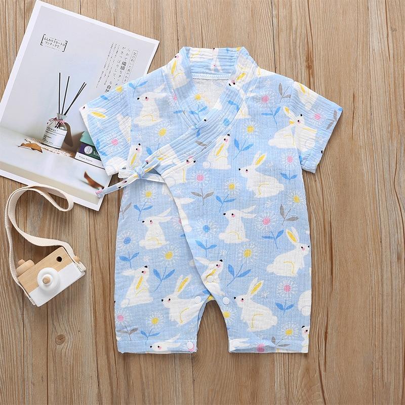 Summer Baby Girl/Boys Clothing Short-sleeved Rompers Jumpsuit Floral Print Cute Soft Newborn Infant Baby Playwear For Girls and Boys Kids