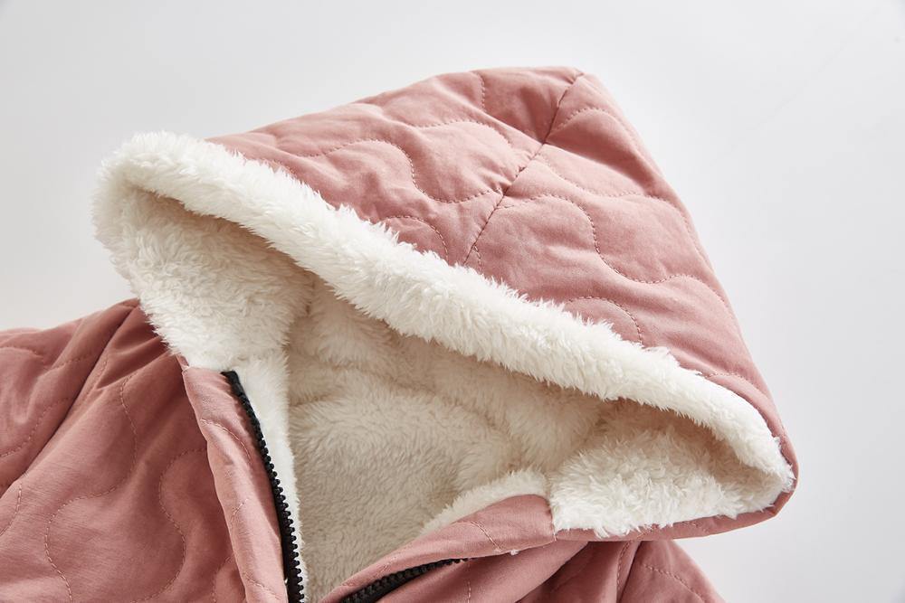 Modern Elegant Winter Children's baby Plush Thickened Cotton Jumpsuit Jacket For New Baby Boys and Girls