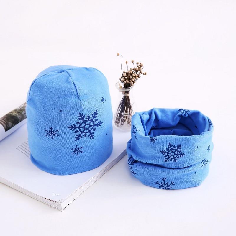 Star Print Cotton Hat And Scarf Baby Beanie Kids Caps Children's Accessories For Boys and Girls