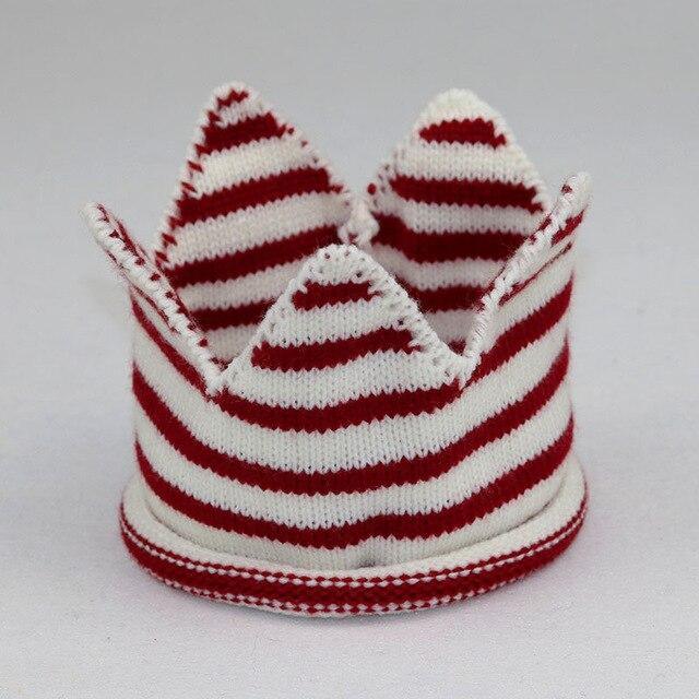 Modern Luxury New Trend Baby Hat Girls and Boys Crown Knitted Cap Toddler Empty Top Hats Newborn Design Woolen Yarn Bonnet For Kids