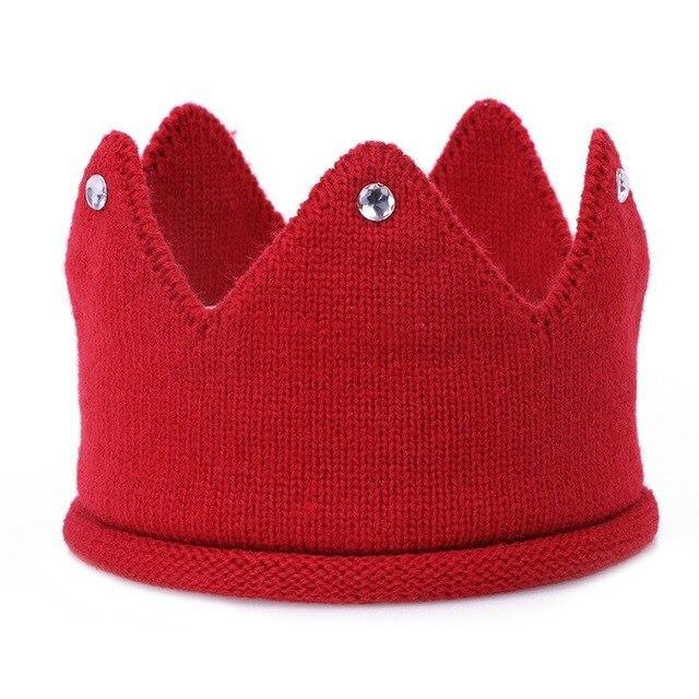 Modern Luxury New Trend Baby Hat Girls and Boys Crown Knitted Cap Toddler Empty Top Hats Newborn Design Woolen Yarn Bonnet For Kids