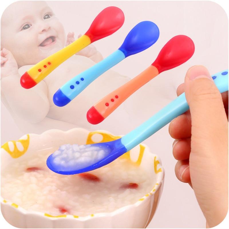Unique Spoon and Fork Set For Newborn Baby Eating Training Easy To Hold for Feeding Food Children Flatware Feeding Forks