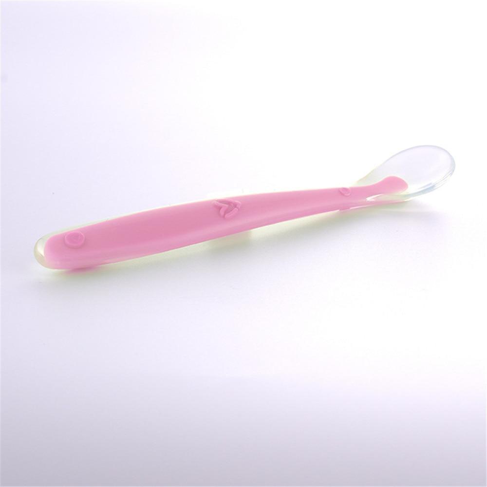New Candy Color Baby Soft Silicone Spoons Feeding Dishes Tableware Flatware Children Food Feeding Tools