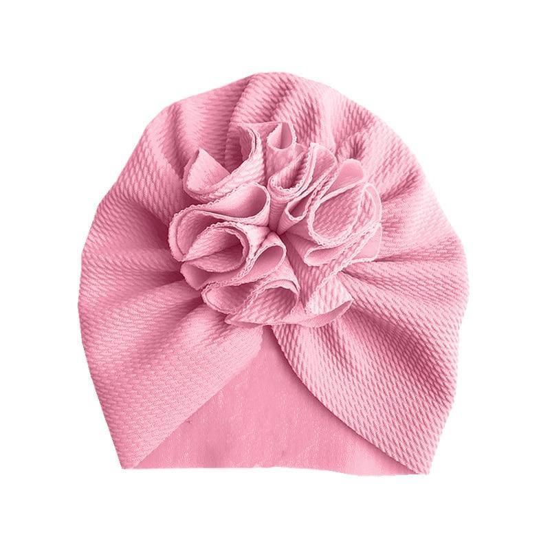 Handamde Elegant Baby Hats for Girls Big Bow Turban Hat Newborn Baby Beanie Cap Solid Color Style