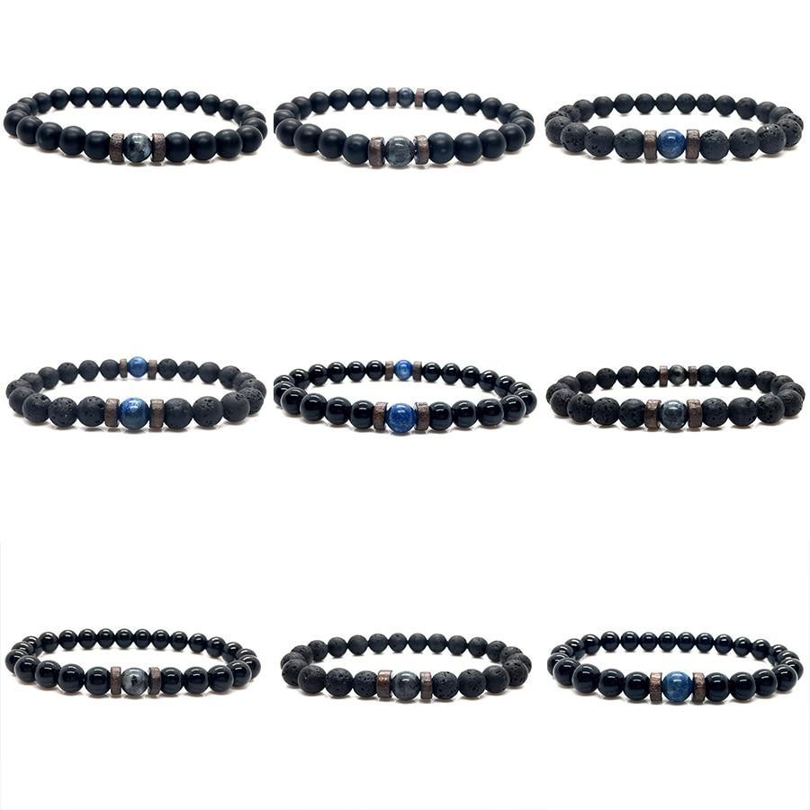 Lava Stone Men Wrist Bracelet Natural Moonstone Bead Tibetan Chakra Diffuser Bracelets For Men Jewelry Cool Gifts
