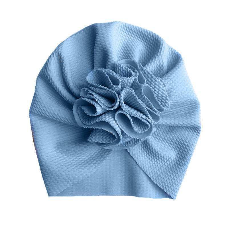 Handamde Elegant Baby Hats for Girls Big Bow Turban Hat Newborn Baby Beanie Cap Solid Color Style