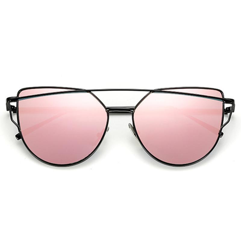 NEW Stevvex Designer Cat eye Sunglasses For Women and Ladies in Vintage Metal Reflective Glasse Mirror Retro Oculos De Sol Gafas Style With UV 400 Protection