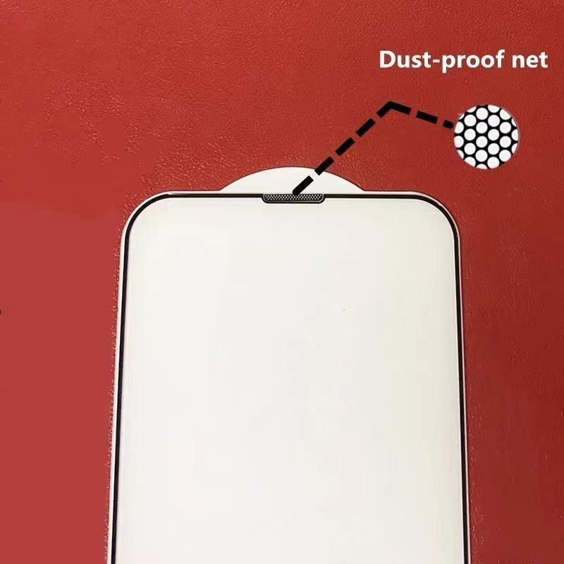 3Pcs Dust Net Protective Glass For iPhone 13 12 11 Pro XS Max XR 12 Mini Full Cover Protector Tempered Glass on iphone 13 14 Pro Soft Flexible Ceramic Film Screen Protector Compatible with iPhone