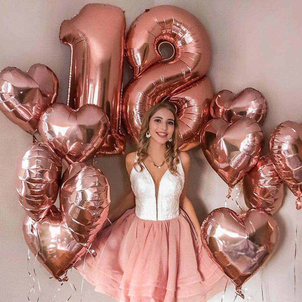NEW Big Modern 32inch Luxury Number Foil Helium Balloons For Birthday Party and Celebrations Modern Decoration