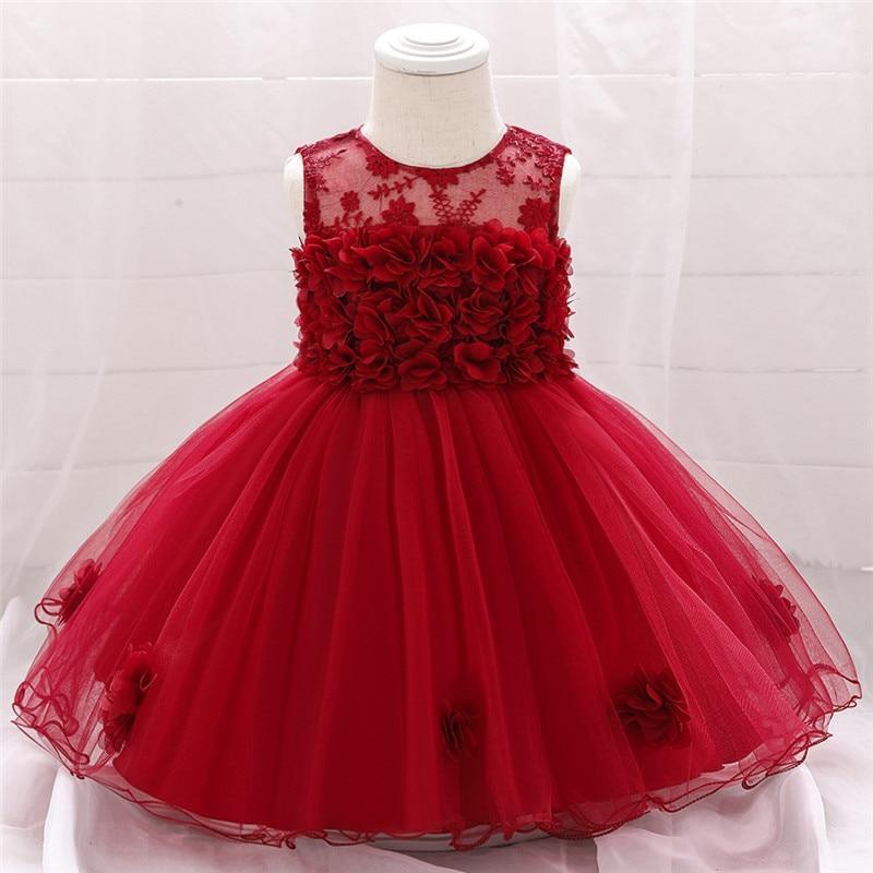 Luxury Elegant Handamde Girls Baby Dresses Lace Tulle Baptism Dresses for Party and Wedding Baby Clothing Dress