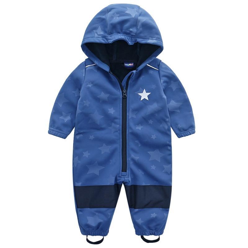 Ski suit For Children Soft Shell Outdoor Jacket Waterproof Fleece Lining Jumpsuit For Boys and Girls In Modern Colorful Design