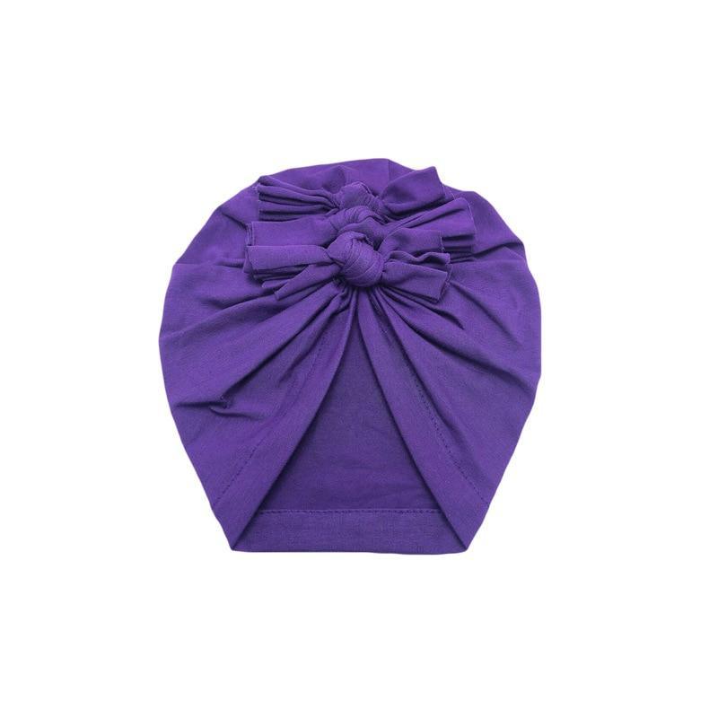 Luxury Modern Baby Headband Hat Bowknot Print Cotton Stretchy Turban Headband Infant Head Wrap Beanie Hat For Babies and Kids