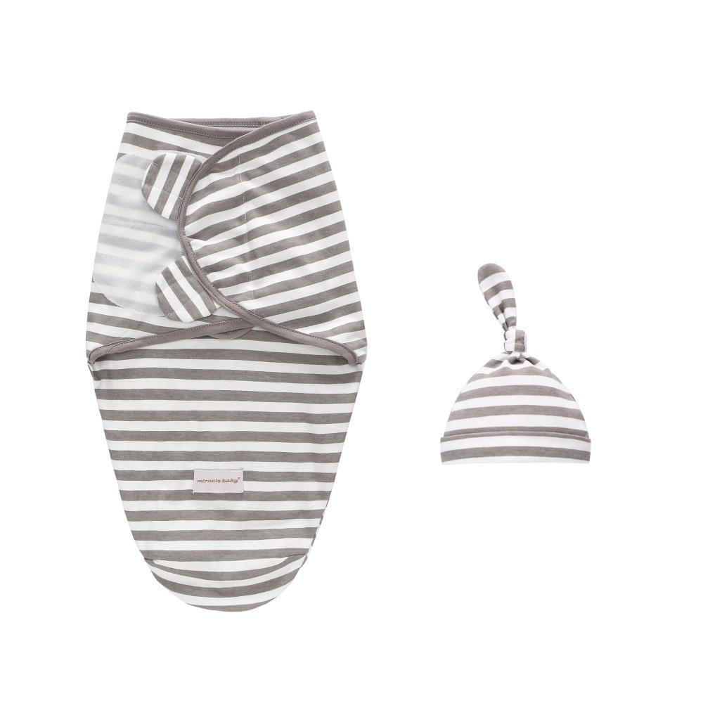 Baby Swaddle Blanket With Cap For Newborn Wrap Cotton Swaddling Bag Baby Envelope Sleep sack Blanket .