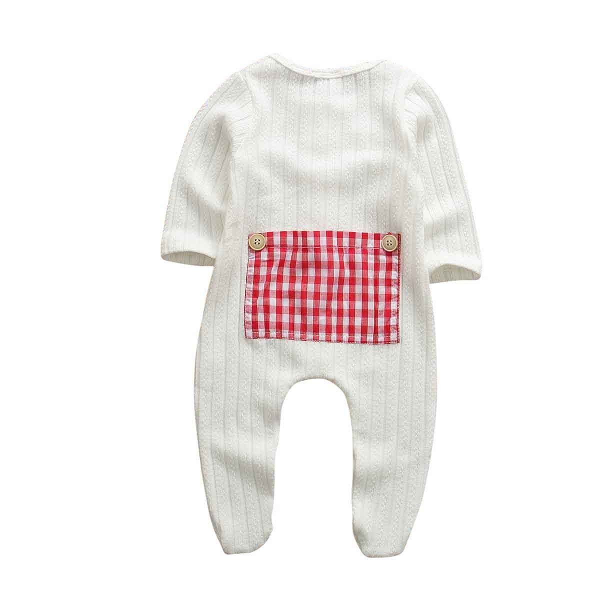 Newborn Baby Boy Girl Long Sleeve Cotton Romper Jumpsuit Playsuit One Pieces Baby Clothes 0-9M In Famous Holidays Pajamas Style