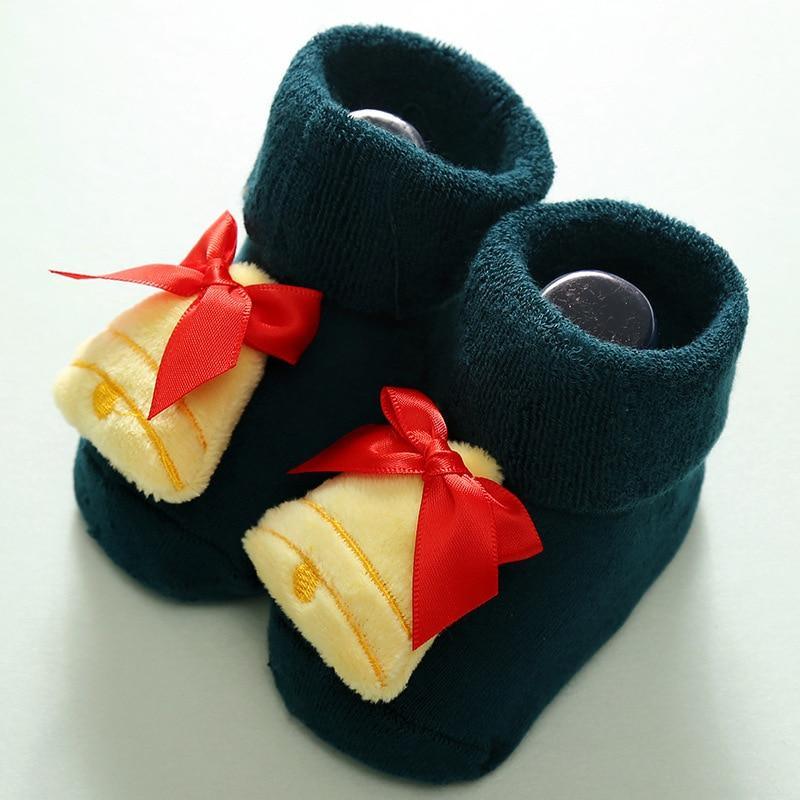 Luxury Modern Christmass Children's Socks With Doll Baby Keep Warm Elk Non-Slip Socks Newborn For Infant Toddler Kids