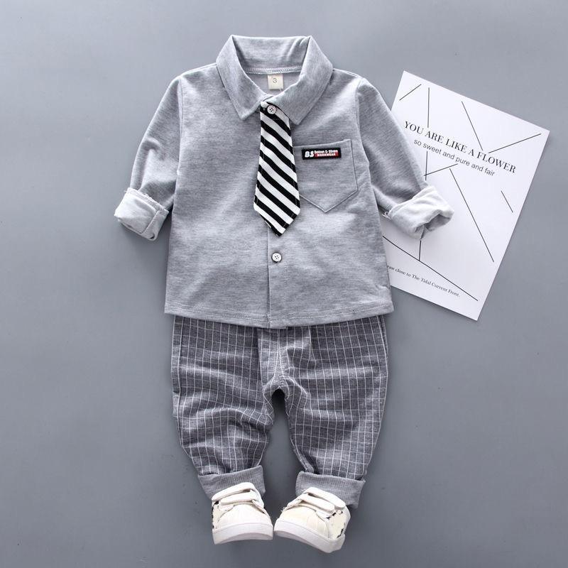 Newborn Baby Boys Clothes Formal Party Clothing Sets Tie Shirt and Pants Outfits Set 0-4 Year For Boys In Modern Style