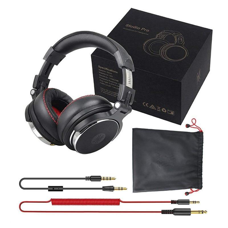 Studio ProffesionalDJ Headphones Dynamic Stereo DJ Headphone With Microphone HIFI Wired Headset Monitoring For Music Phone