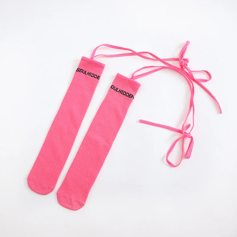 Colorful Embroidered Knee High Socks for Girls