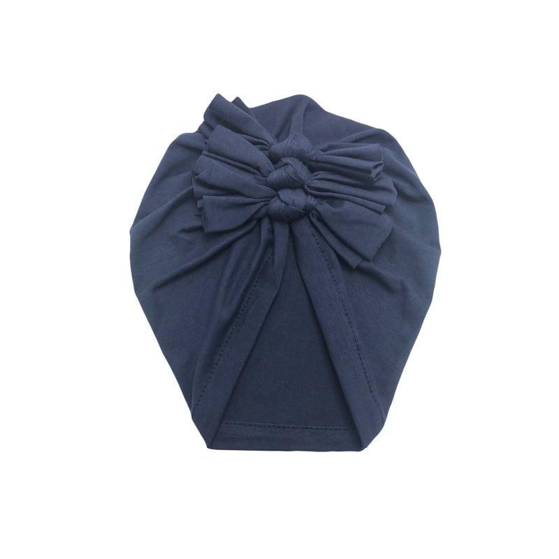 Luxury Modern Baby Headband Hat Bowknot Print Cotton Stretchy Turban Headband Infant Head Wrap Beanie Hat For Babies and Kids