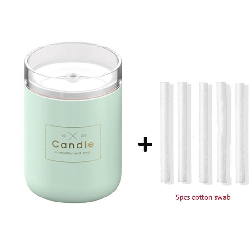 280ML Ultrasonic Air Humidifier Candle Romantic Soft Light USB Essential Oil Diffuser Car Aroma Mist Maker