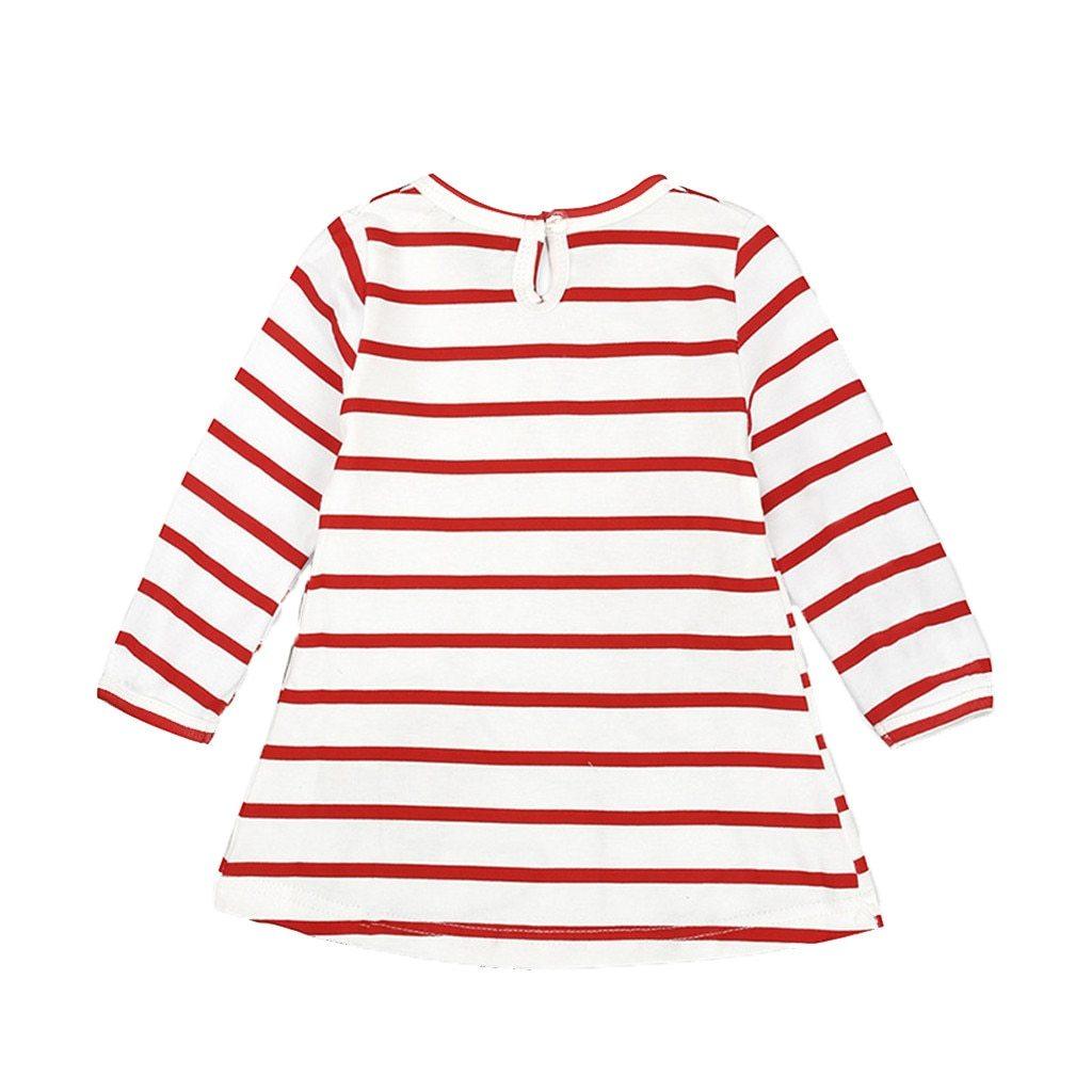 Baby Girl Princess Dress Toddler Kids Stripe Christmas Cartoon Deer Outfits Unique Design