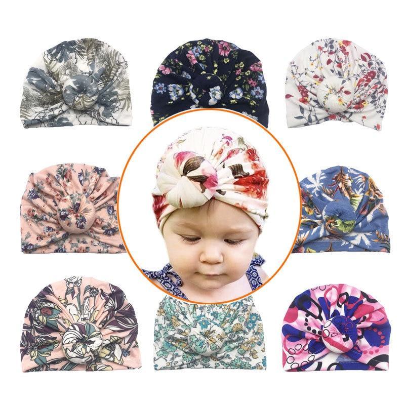 Infant Baby Headbands Solid Cotton Knot Turban Headband For Girls Beanie Hat Headwear For Girls