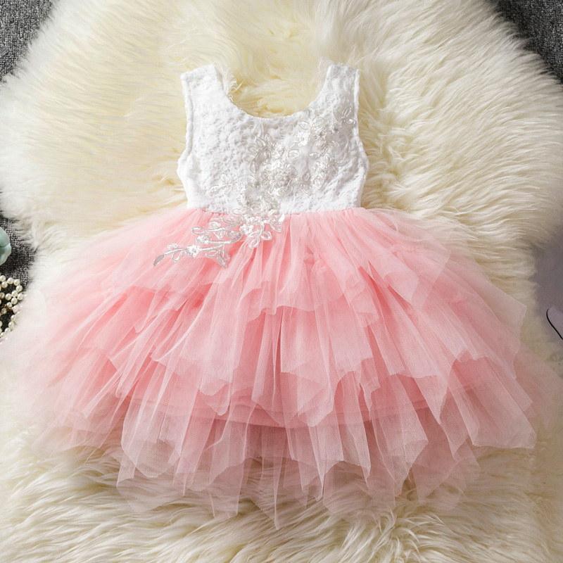 Luxury Toddler Girl Baby Clothing Dresses For 1 Year Birthday Christening Lace Girls Tulle Infant Party Cake Smash Outfit Dress for Girls 1-6 Years