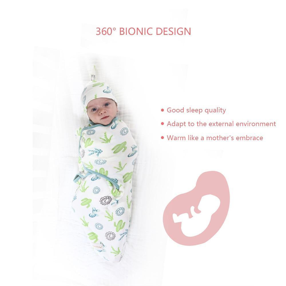 Baby Swaddle Blanket With Cap For Newborn Wrap Cotton Swaddling Bag Baby Envelope Sleep sack Blanket .