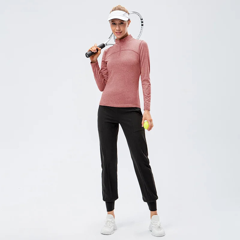 Breathable Moisture Wicking Sports Top with Zipper