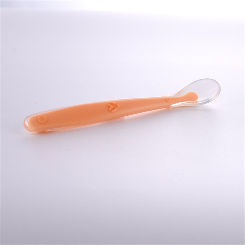 New Candy Color Baby Soft Silicone Spoons Feeding Dishes Tableware Flatware Children Food Feeding Tools