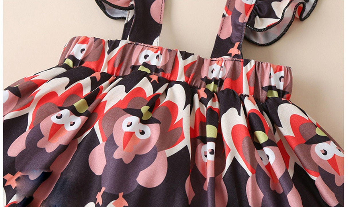 2 Pcs Newborn Baby Girls Clothes Set Romper Tops Suspender Skirt Dress Thanksgiving Winter Outfits