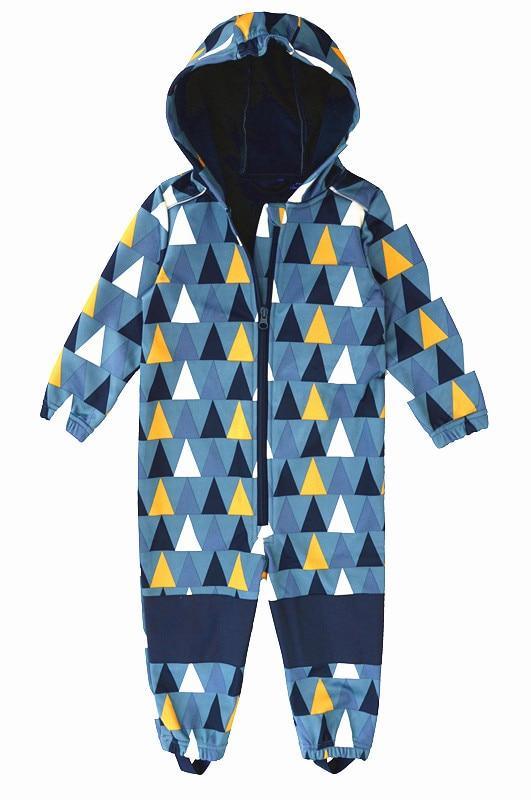 Ski suit For Children Soft Shell Outdoor Jacket Waterproof Fleece Lining Jumpsuit For Boys and Girls In Modern Colorful Design