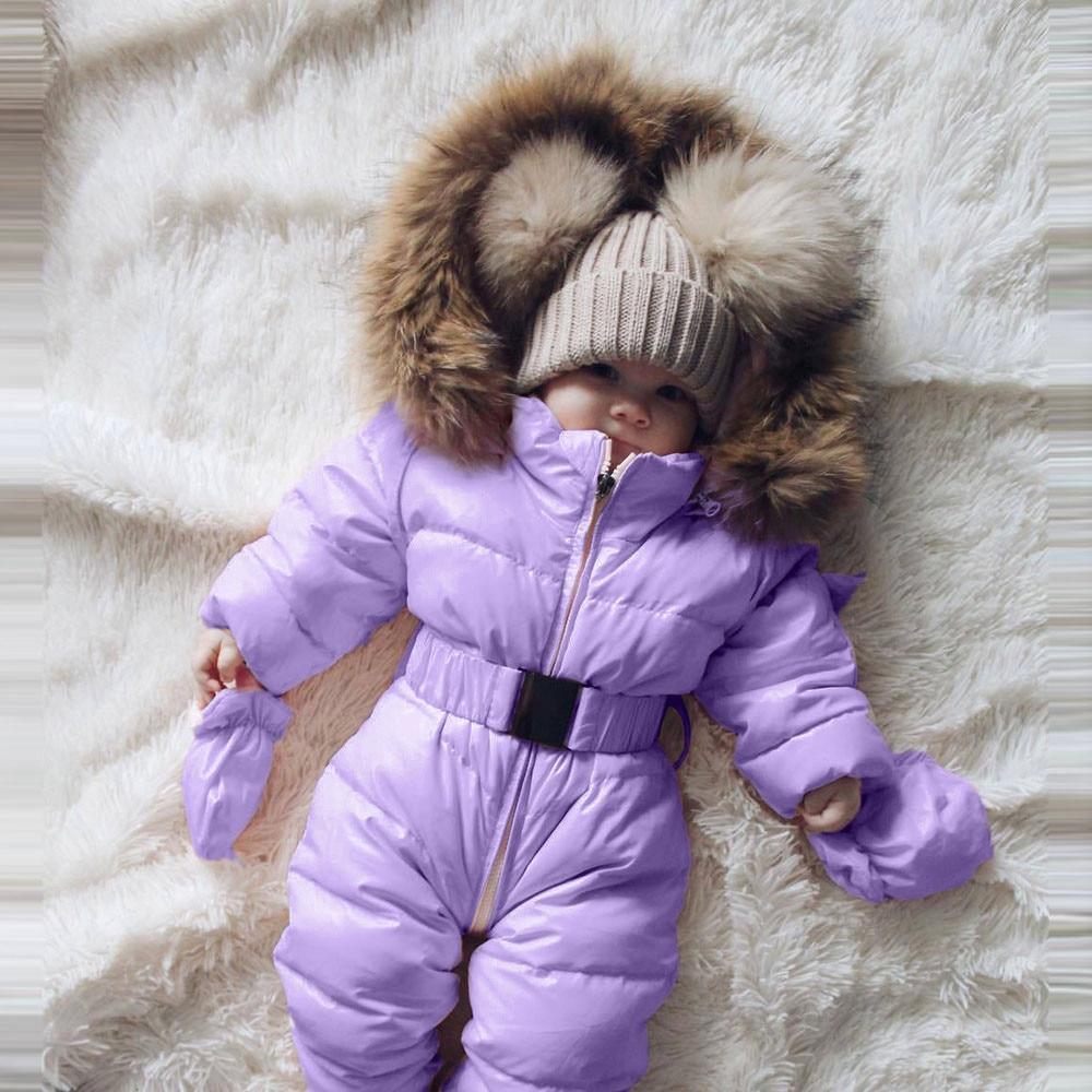 Winter Clothes For Infant Baby Hooded Warm Thick Snowsuit Jumpsuit Romper for Boys and Girls Style