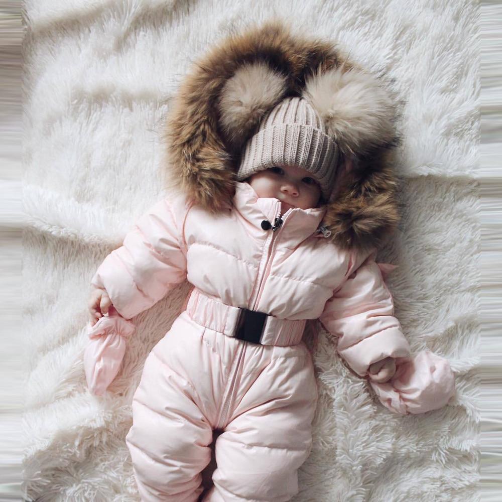 Winter Clothes For Infant Baby Hooded Warm Thick Snowsuit Jumpsuit Romper for Boys and Girls Style