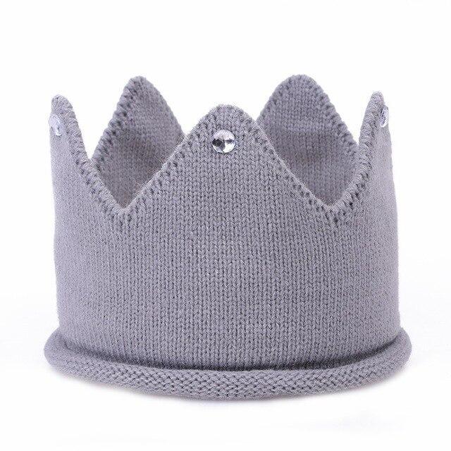 Modern Luxury New Trend Baby Hat Girls and Boys Crown Knitted Cap Toddler Empty Top Hats Newborn Design Woolen Yarn Bonnet For Kids