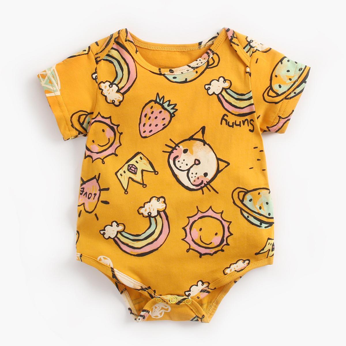 Luxury Modern Interesting Printed Newborn Baby Bodysuit Children Clothing Girls Boy Jumpsuit For Baby Kids
