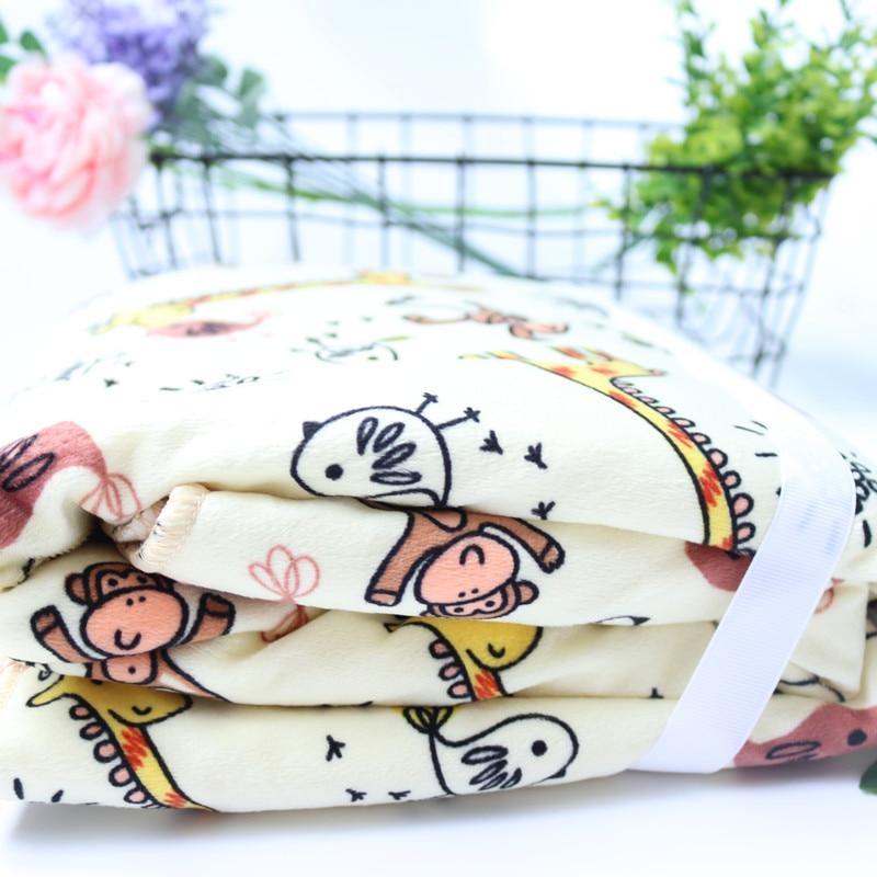 Baby Blankets New Layer Coral Fleece Infant Swaddle Wrap Owl Printed Newborn Baby Bedding Blanket