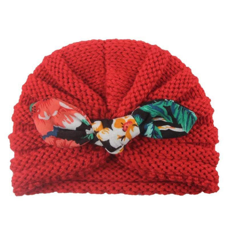 New Handmade Cotton Girl Hat Autumn Winter Baby Boy Girl Hat Colorful Bow Elastic Cute Baby Turban In Elegant Design