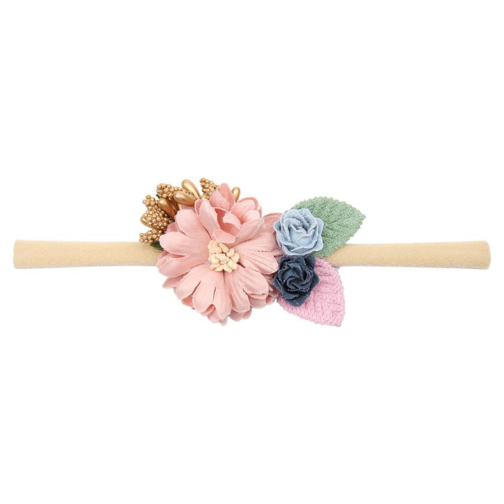 Handmade Luxury Pearl Baby Headbands Bundle Nylon Elastic Newborn Hair Accessories for Girls Kids