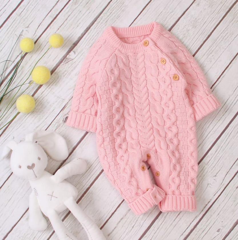 Handmade Knitted Baby Clothes Long Sleeve Newborn Baby Romper Winter Spring Baby Girl Romper Jumpsuit For Boys and Girls